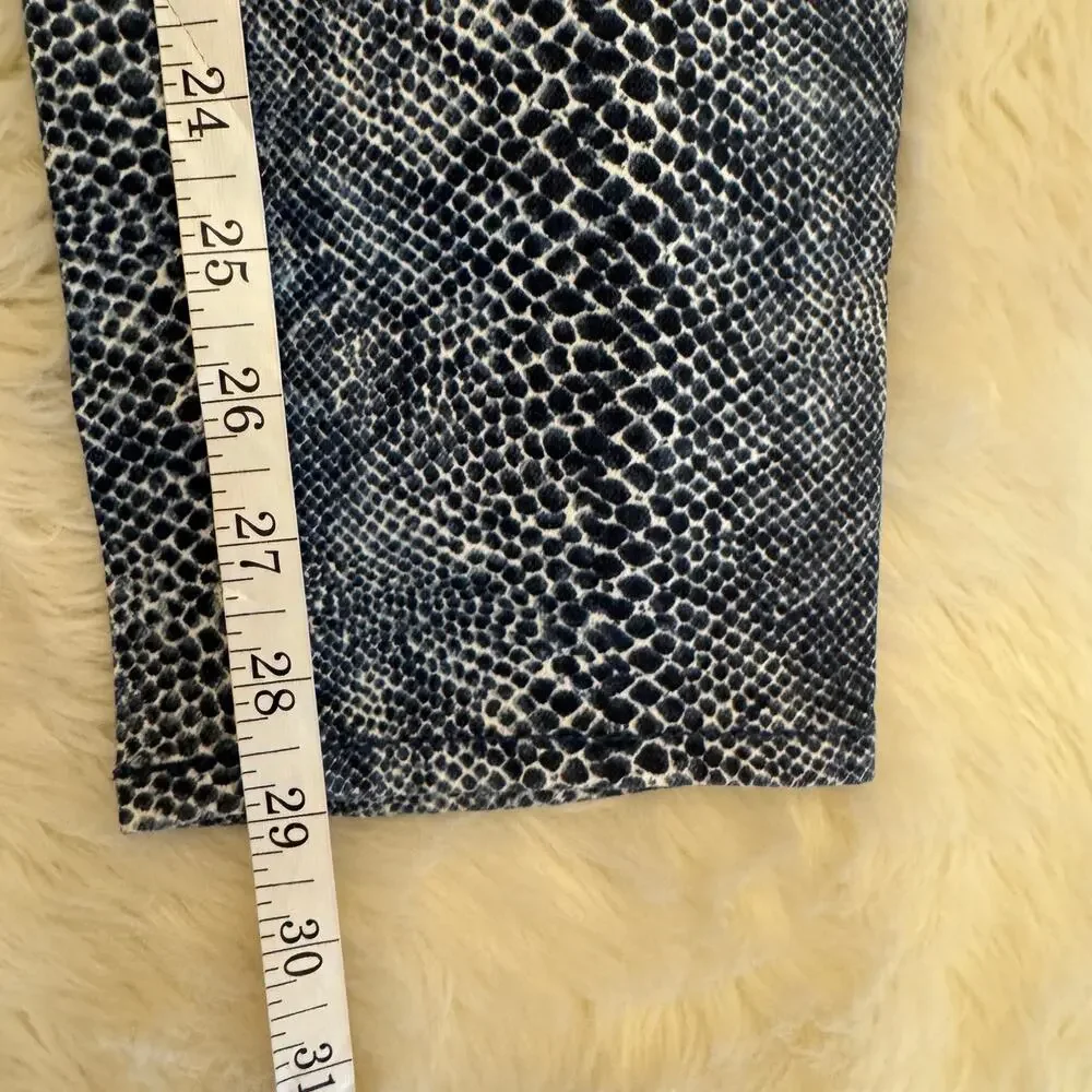 Tory Burch Snake Print Mid Rise Skinny Jeans 26